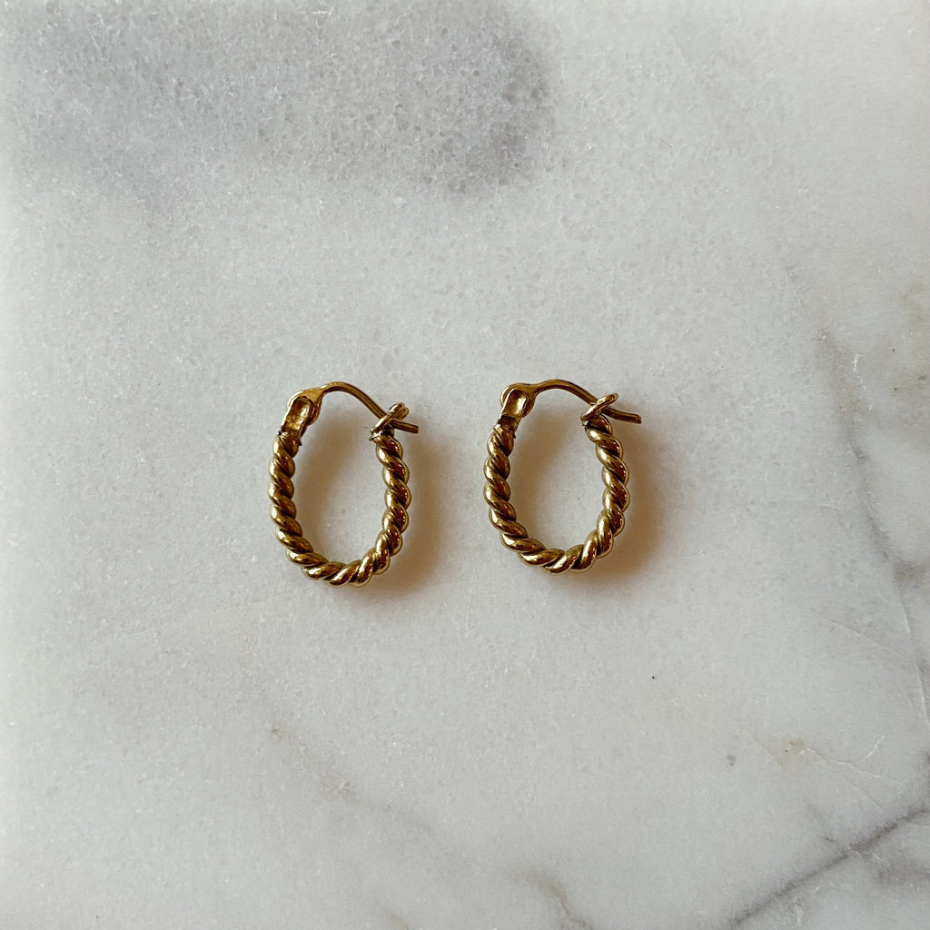 Oval Twisted Hoops - Small