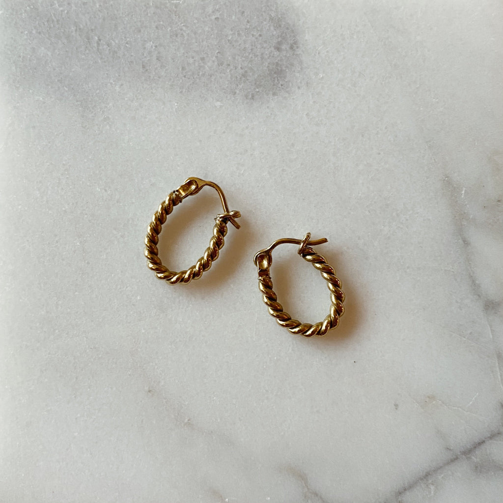 Oval Twisted Hoops - Small
