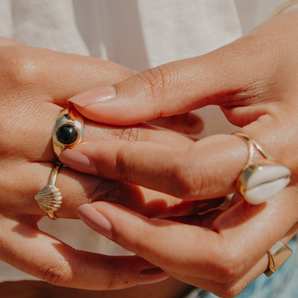 Rings - Gold Small Shell Ring - Sweet Palms Jewelry