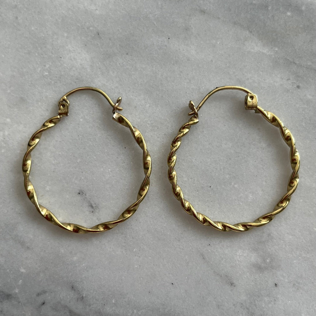 Earrings - Twisted Hoops - Large - Sweet Palms Jewelry