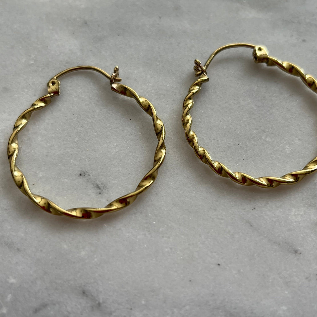 Earrings - Twisted Hoops - Large - Sweet Palms Jewelry