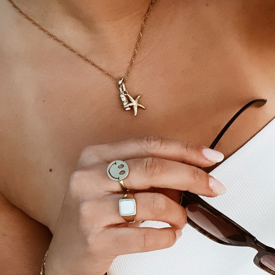 Rings - White Signet Ring - Sweet Palms Jewelry