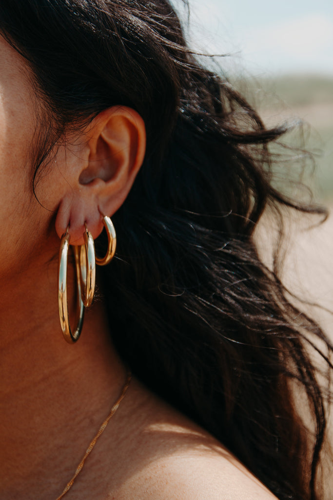Earrings - Hoop Earrings Big - Gold - Sweet Palms Jewelry