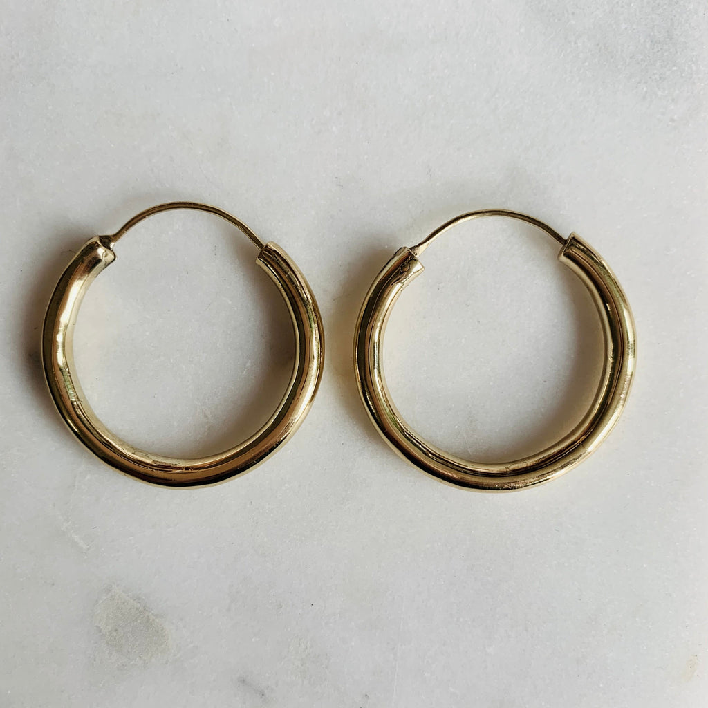 Earrings - Hoop Earrings Large - Gold - Sweet Palms Jewelry