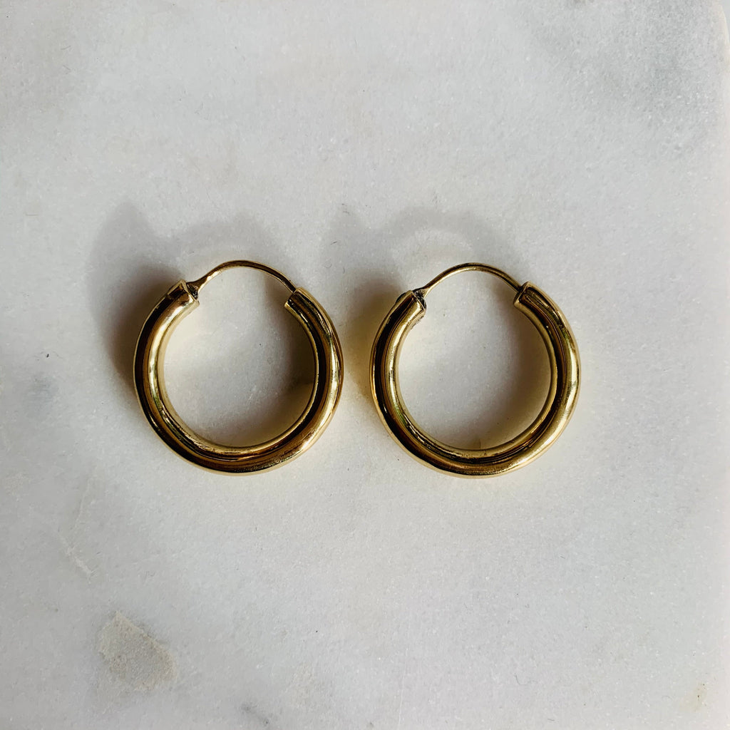 Earrings - Hoop Earrings Medium - Gold - Sweet Palms Jewelry