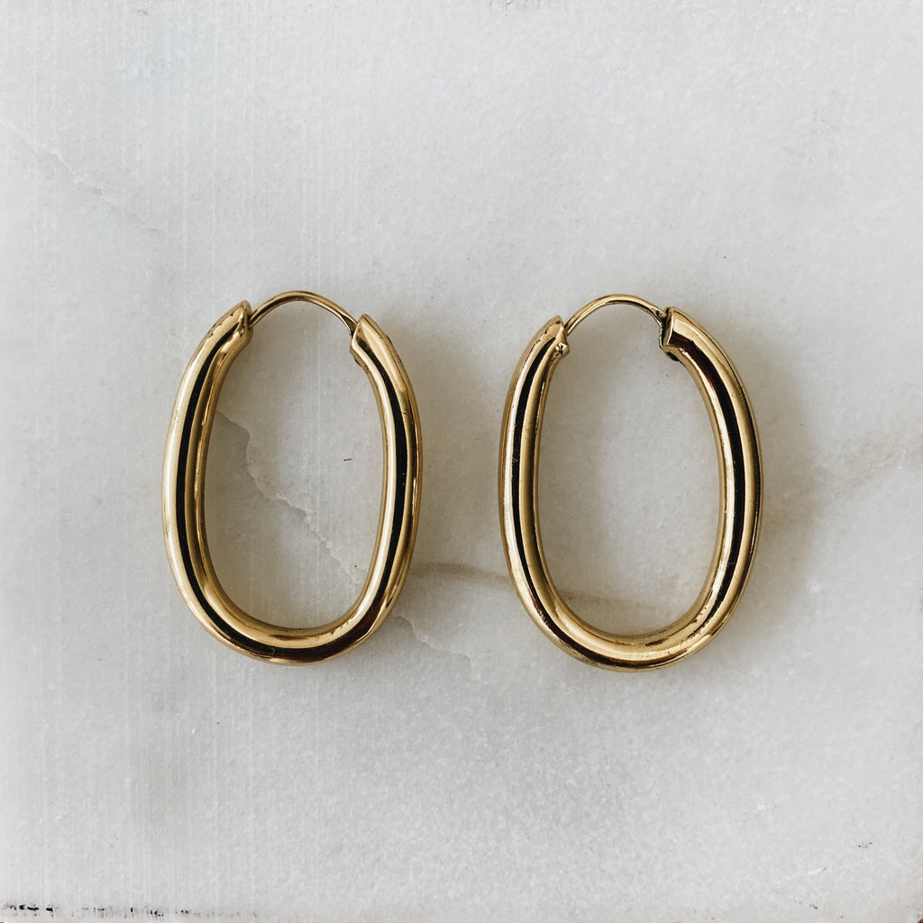 oval hoops large gold