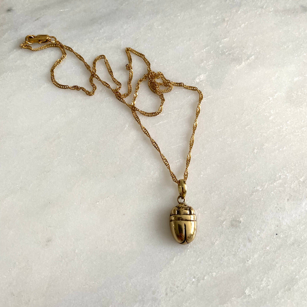 Beetle Necklace - Gold