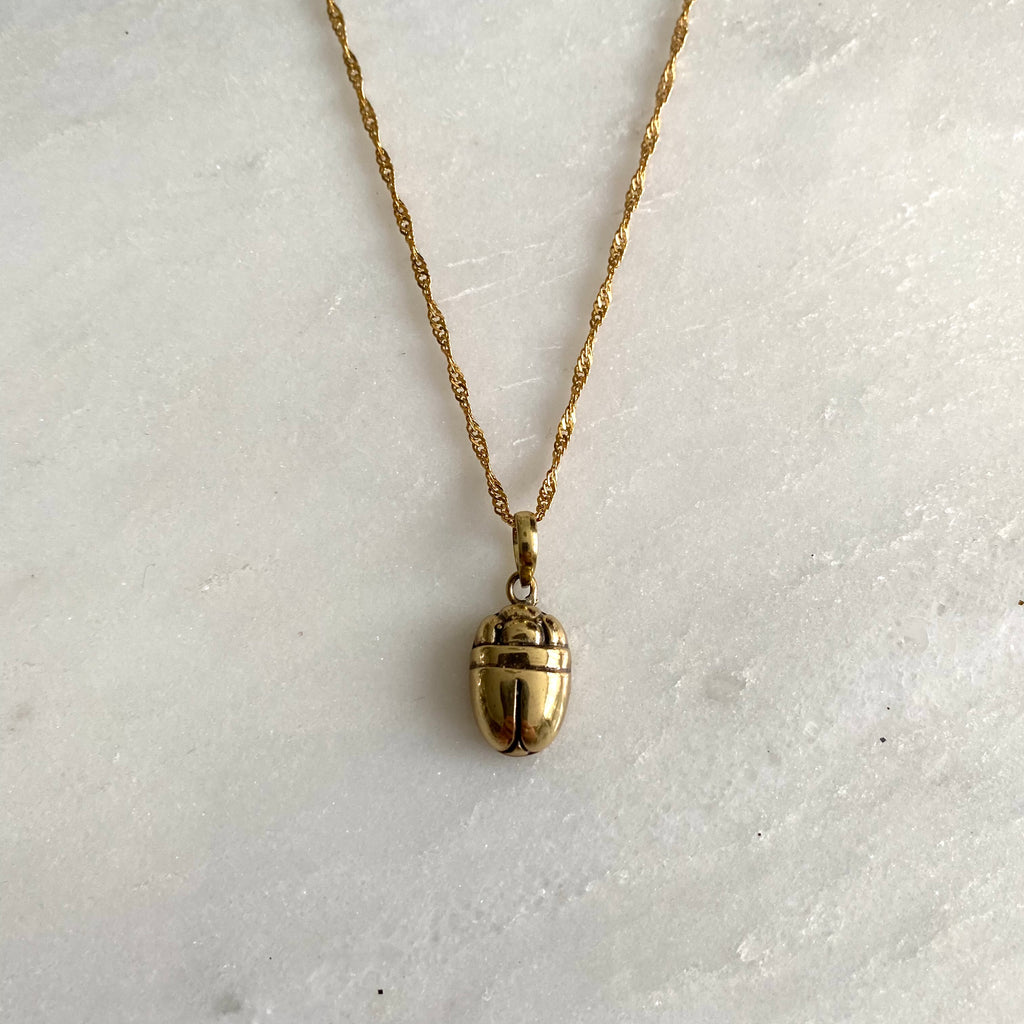 Beetle Necklace - Gold