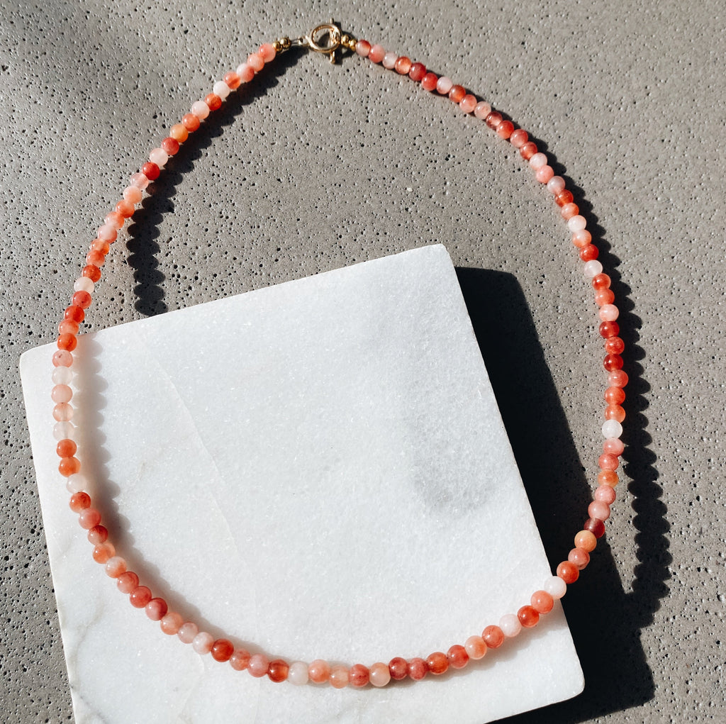 Necklaces - Cherry Quartz Necklace - Sweet Palms Jewelry