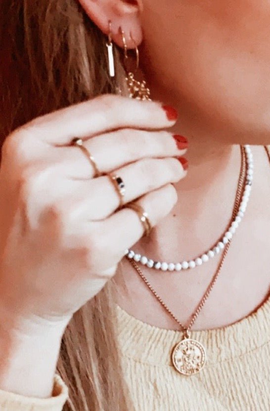 White Howlite Stone Necklace