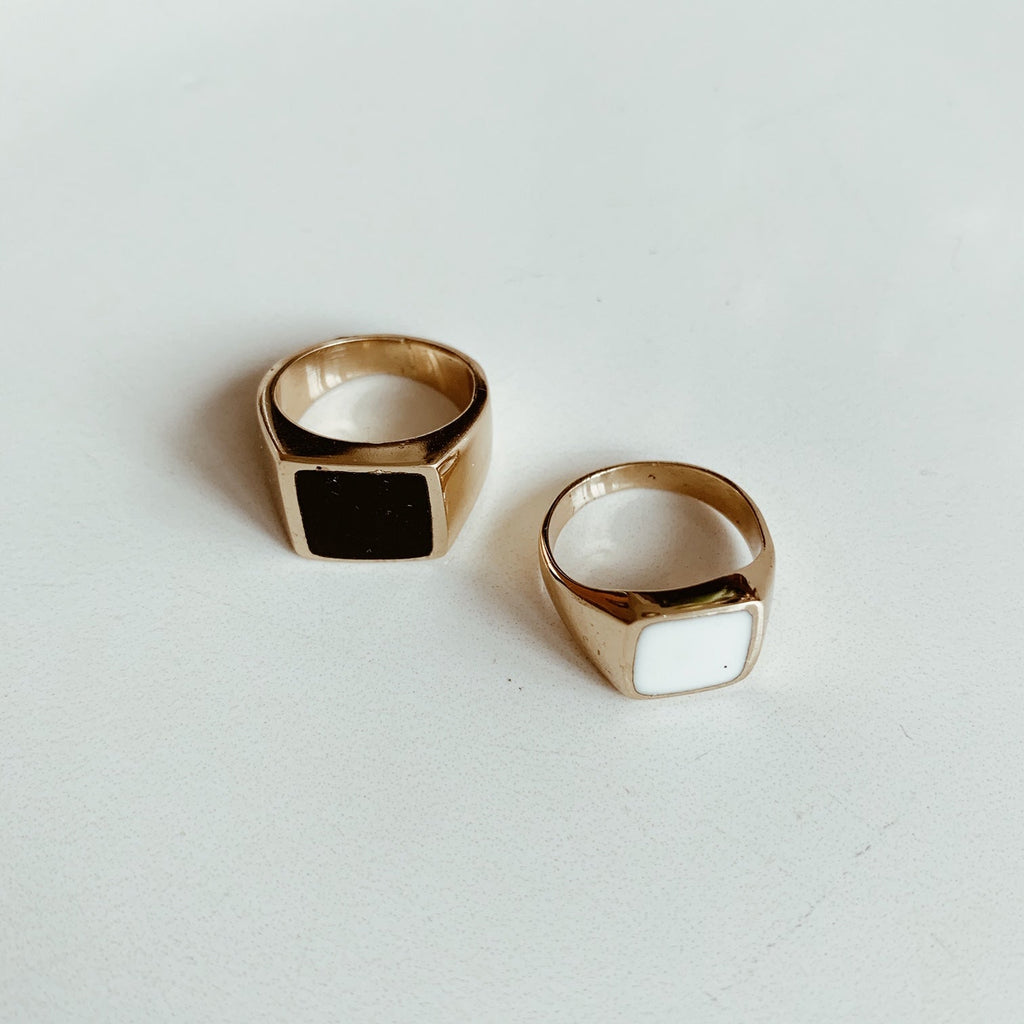 Rings - Black Signet Ring - Sweet Palms Jewelry